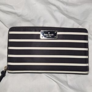 Kate Spade Large  Stripe Zip Around Wallet